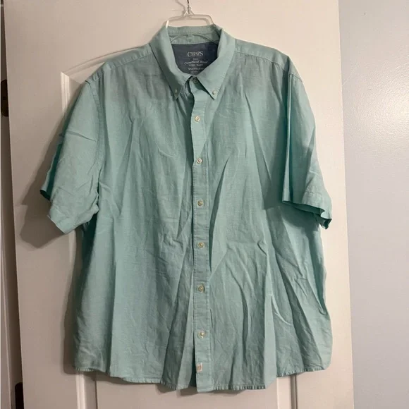 Chaps Coastland Wash Linen Blend Button Up Shirt Mens 2XLT - Picture 1 of 5